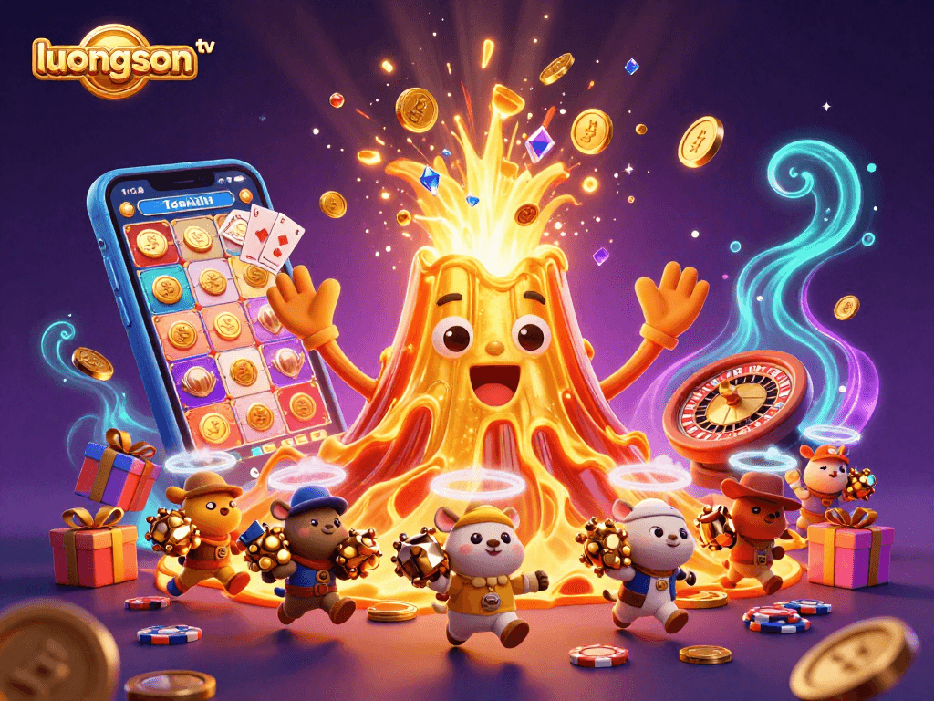 Experience exhilarating moments with luongson tv as the golden volcano erupts into coins and treasures!