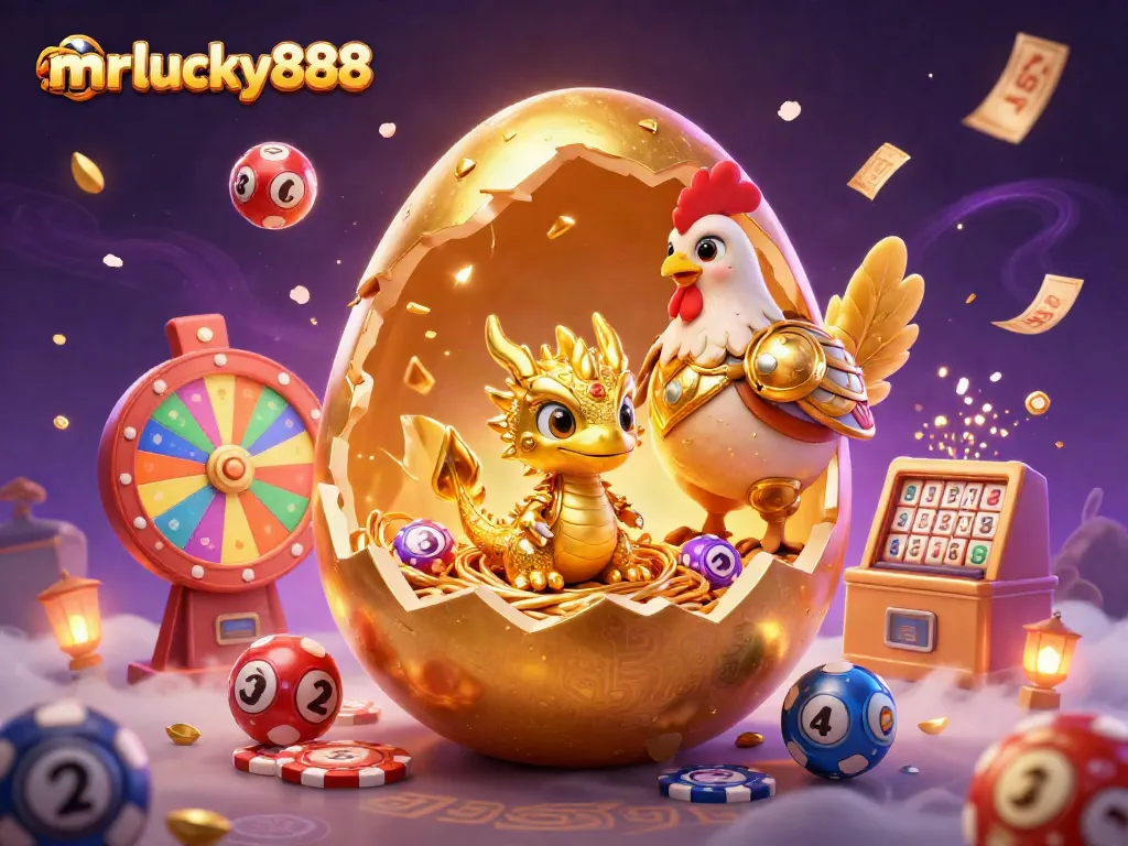 Experience the excitement of mrlucky888 with a golden dragon revealing poker chips amidst dynamic casino elements.