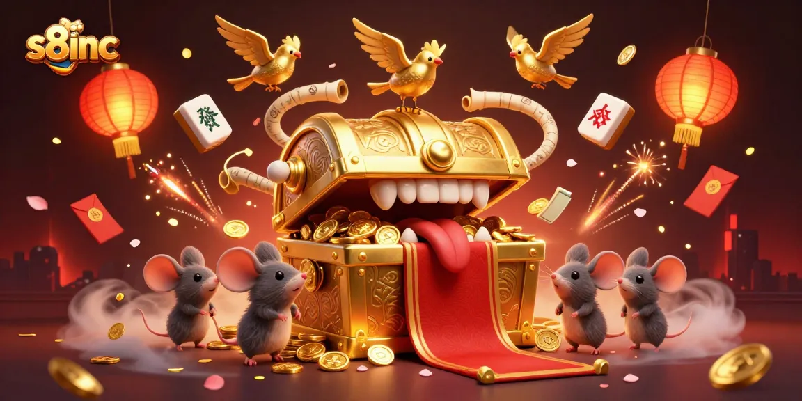 Engage with thrilling games at s8inc, featuring a treasure chest and dynamic casino elements.