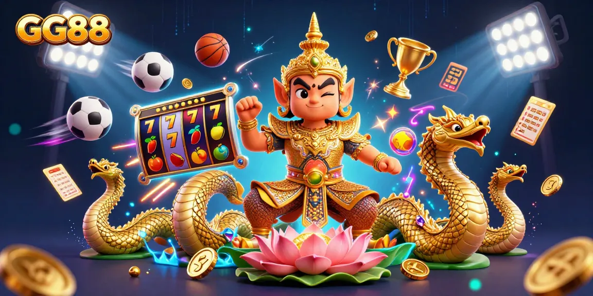 GG88 delivers an exciting online gaming experience with dynamic slot reels and vibrant characters.