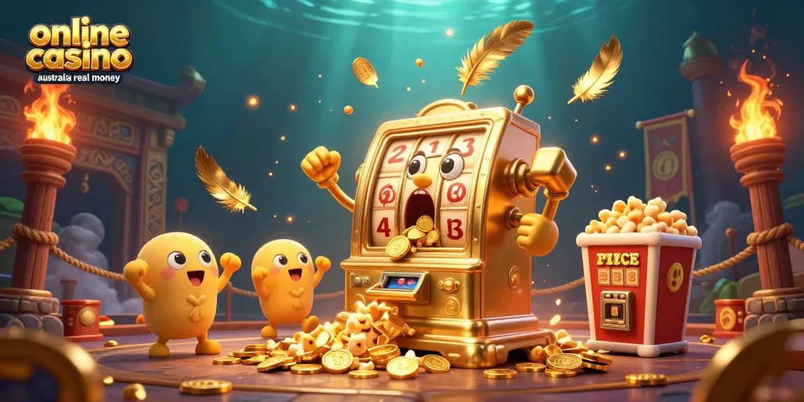 Play at the online casino Australia real money with golden slot machines winning jackpots.