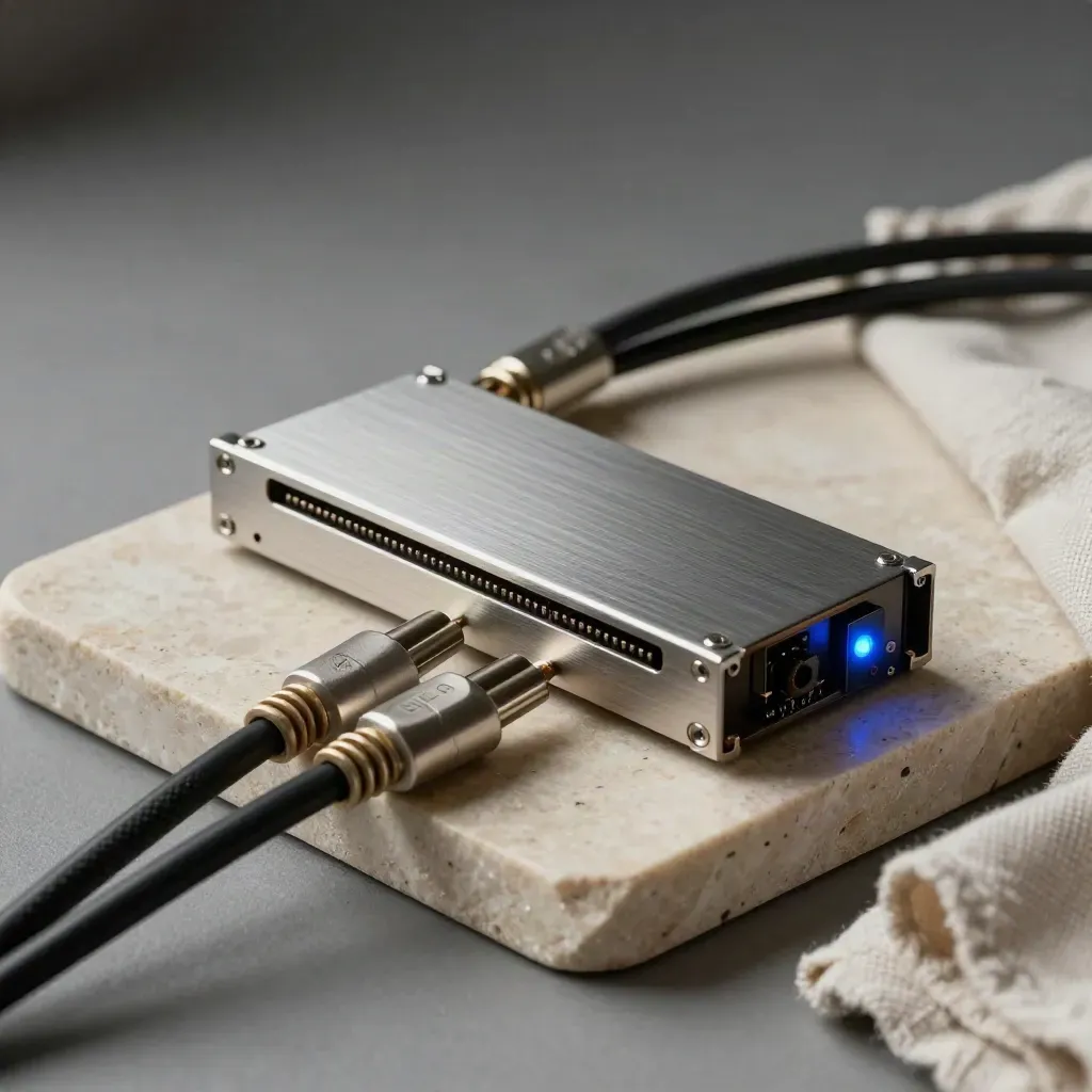 Tray batu dengan unit kuasa ujian, kabel loopback, sled SSD dan suis test menyala biru.