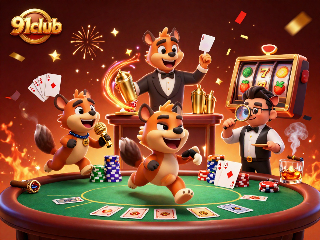 Engage with the vibrant 91club casino scene featuring hyenas in action, combining comedy and gaming.