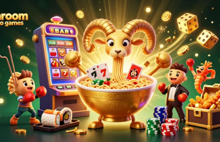 Engaging jokaroom casino games scene with unique characters, vibrant 3D design, and interactive elements.